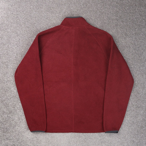 L.L. Bean Fleece Regular Large Red Long Sleeve Full Zip Collared Jacket - Picture 2 of 11